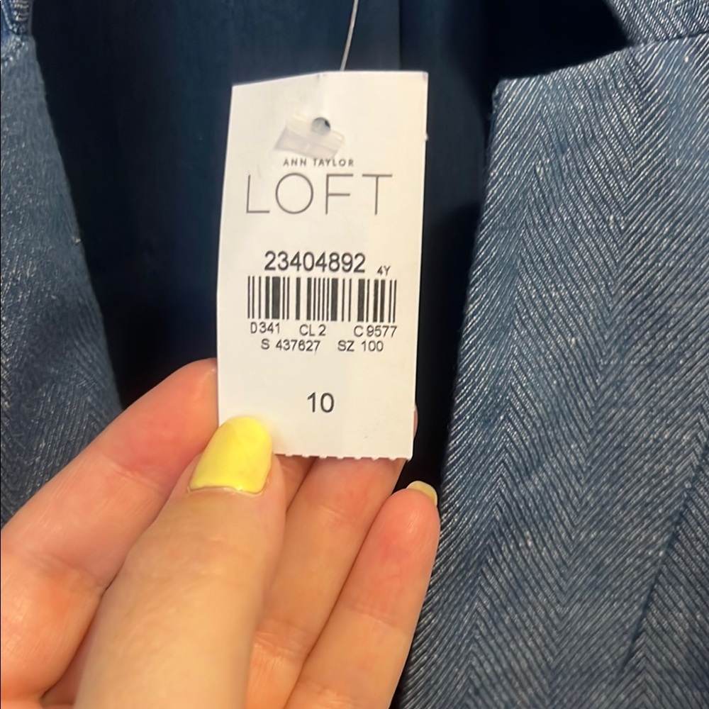 LOFT Textured Blue Jacket - Picture 3 of 5